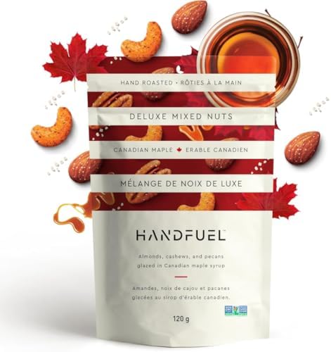 Handfuel Canadian Maple Deluxe Mixed Nuts, Blend of Cashews, Almo...