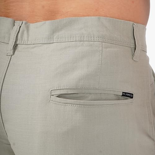 Image of Men's Regular Fit Linen Trousers | Slim Fit Lightweight Casual Pants | Stylish Dress Pants for Office or Travel | Premium Luxury Linen Trouser Pant with Breathable Comfort