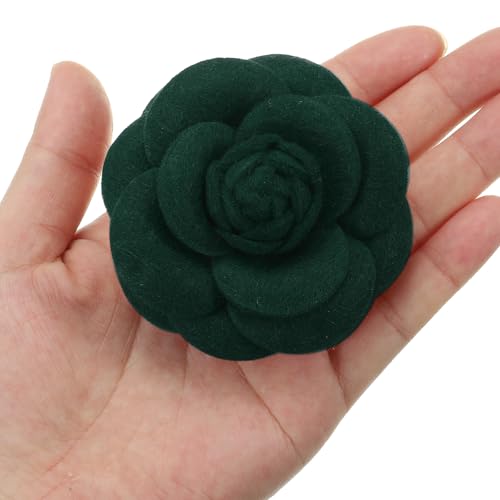 Image of PATIKIL Camellia Fabric Pin, 2 Pcs Flower Brooch Artificial Flowers Brooches for Women Girls Cloth Wedding Party Decor Accessories Jewelry Gift, White