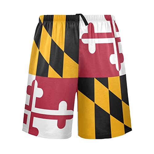Maryland Flag USA State Flag Men's Pajama Pants Shorts Sleepwear Lounge Pajama Bottoms