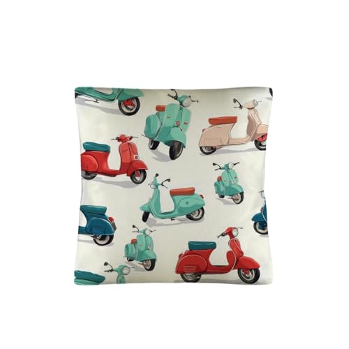 Cute Scooter Pattern Throw Pillow Cover