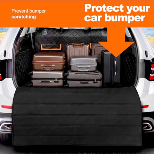Image of Tinideya Large Rear Bumper Protector for Cars 41 x 40 Inch Bumper Guard Foldable Protective Mat Dog Blanket Cargo Liner Preventing Scratches While Unloading and Loading for SUV Van Truck Vehicle