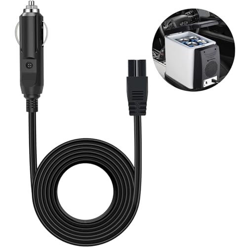 1.8m Car Refrigerator Power Cord, 12V Replacement Car Cooler Cool Box Mini Fridge Lead Cable Plug Wire, Power Adapter Extension Cord for Cigarette Lighters and Electric Automotive Refrigerators