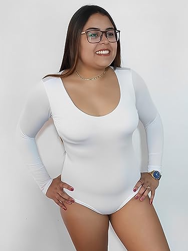 Body Decote em V Manga Longa Vinha Fashion Blusa Feminina Decote Costura Embutida Em Suplex Com Prot