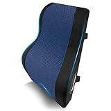 Brookstone BK1172 - Luxurious Back Support Pillow for Office Chairs and Cars, Lumbar Cushion with Premium Grade Memory Foam with Cooling Gel, Soft Plush Cover
