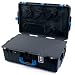 Pelican 1595 Case by ColorCase - Black - Large Sized Waterproof Case with Pick & Pluck Foam & Mesh Lid Organizer - Blue Handles & Latches