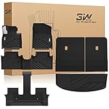 3W Floor Mats & Backrest Mats & Cargo Mats for Hyundai Palisade 2026 7/8 Passenger(Only Fit Gas), All Weather TPE Interior Protector Floor Liner, Custom Fit Full Set Car Mats Accessories, Black
