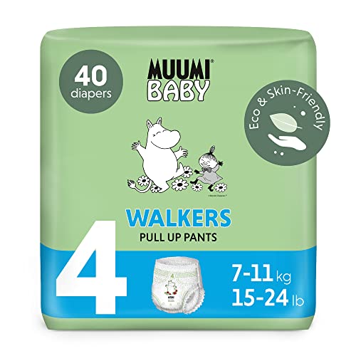 Pañales braguita o calzoncillo ecológicos Muumi Baby, talla 4, 7-11 KG, 40 pañales sensibilidad premium