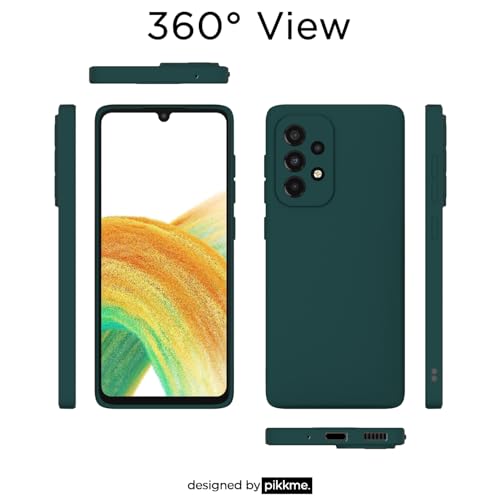 Image of Outlouders Back Cover for Samsung Galaxy A33 5G | Camera Protection | Durable Soft Matte Silicone Bumper Case (Green)
