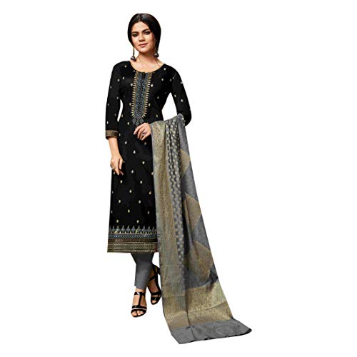 ETHNIC EMPORIUM - Tuta da donna in seta banarasi Dupatta dritta Salwar Kameez Churidar Fashion indiana punjabi 8095 da 71,1 a 111,8 cm, dimensioni del busto come mostrato