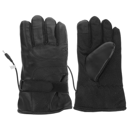 HAWILLOSCH 1 Par Guantes Calefactores Guantes De Cocina Guantes Al Aire Libre Guantes Anti Escaldaduras Arco del Aparato Guantes Calentadores De Manos Guantes Calientes Black Cuero Artificial