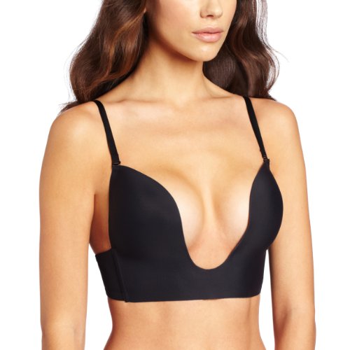 Fashion Forms Women's Seamless U Plunge Bra, Black, 34C