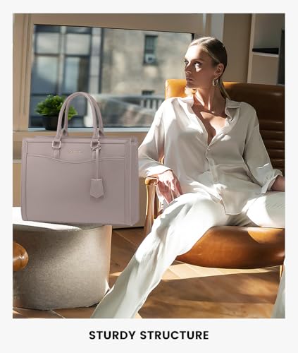 Image of LOVEVOOK Laptop Tote Bag for Women, Office Work Bag Briefcase fit for 15.6 inch Laptop, Large Capacity Teacher Computer Bag Handbag Cinnamon,2pcs Set