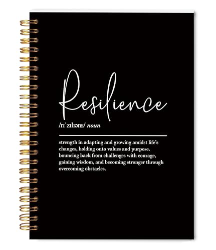 Welshower Resilience Definition Inspirational Spiral Notebook Journal, Motivational Notebook, Positive Affirmation Journal for Women Men, Inspirational Office Supplies, 5.5x8.3 Inch