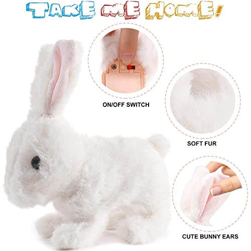 Jegwey Bunny Toys Educational Interactive Toys Bunnies Can Walk And Talk,Bunny Stuffed Animal, Easter Plush Bunny, Walking, Hopping, Wiggle Ears, Twitch Nose, Sounds For Kids (White) #TOP3