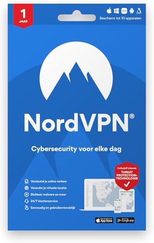 NordVPN Standard, 10 Devices, 1 year, VPN & Cybersecurity, Mail D...