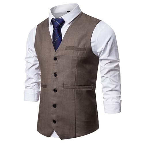 Gilet de costume ajusté qui ne plisse pas sous la veste formelle col en v homme