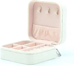 Estojo de joias de viagem - presentes de agradecimento ao professor - pequena caixa organizadora de viagem essencial de viagem presente de Natal para mulheres. Branco