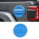 Fuel Filler Door Gas Tank Cap Cover Trim Stickers Decoration Exterior Accessories for Jeep Wrangler JL JLU 2018-2022,Light blue
