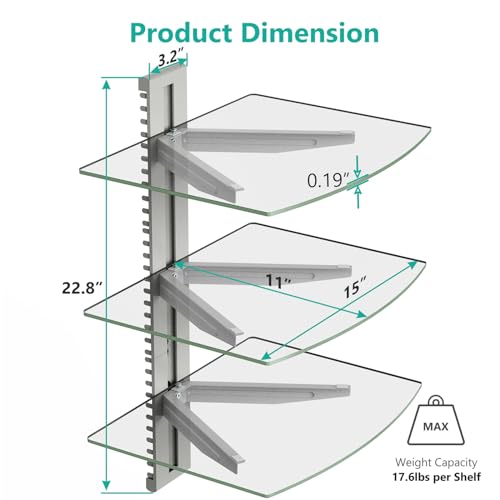 image for WALI Floating Entertainment Center Shelves, Holds Up to 17.6lbs, TV Sh