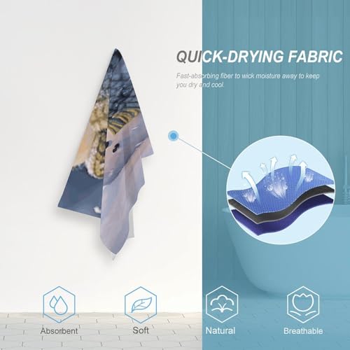 Serviette de bain séchage rapide en microfibre, serviette yoga et camping légère