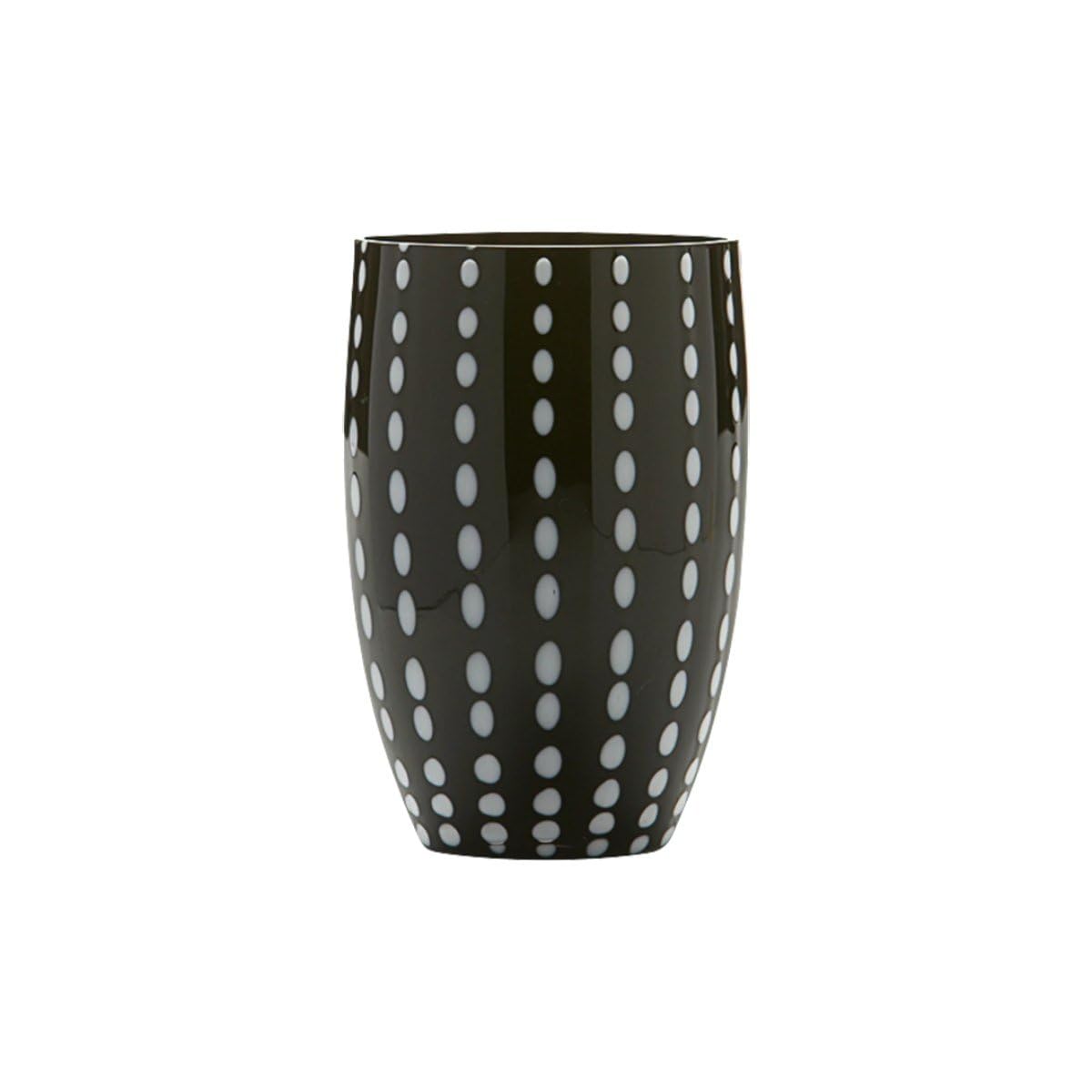 Zafferano Perle Glasbecher - Handgemachtes transparentes Buntglas, cl 32 h 109mm d 71mm - Set 6 Stück - Schwarz