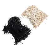 HOLIDYOYO Cordón de Algodón Trenzado para Etiquetas de Ropa Cierre Push-to-lock, Paquete de 1980 Piezas en Negro y Beige, Cuerda Mediana para Manualidades y Etiquetado Seguro en Prendas