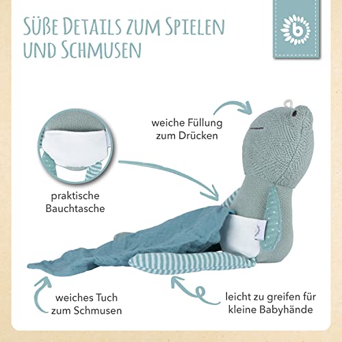 Bieco Frosch Kuscheltier Mit Schmusetuch | 30 cm | Plüschtier für Baby, Mädchen & Junge | Stuffed Animal | Süßes Stofftier