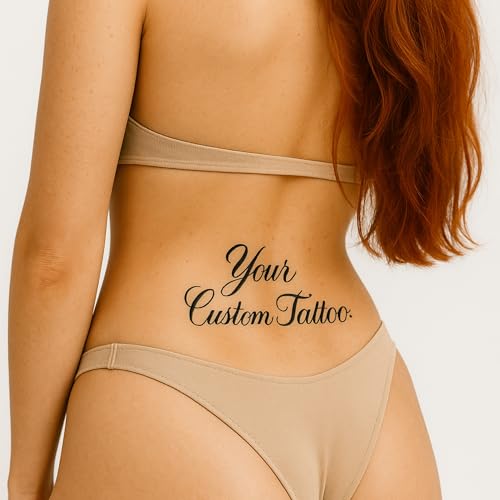 Custom Name Tattoo – Personalized Tattoos Temporary for Adults – Custom Temporary Tattoos with Text – Waterproof Fake Tattoo for Everyday or Occasions