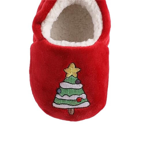 sfdgfhyf Indoor Shoes for Toddler Infant Christmas Booties Soft Baby Santa Winter Warm Fleece Slippers Snow Boots Crib3