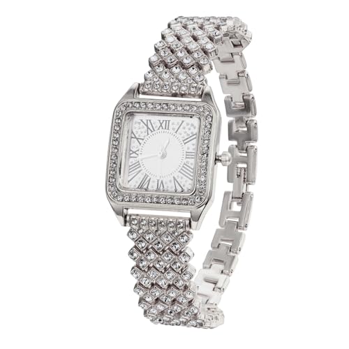 HALUKAKAH Reloj de Oro con Diamantes Iced out para Niños,Adolescentes,Chicos - Chapado en Platino,Esfera Cuadrada con Números Romanos,Cuarzo Japonés - Longitud 19,5cm - para Cumpleaños,Fiestas HALUKAKAH Reloj de Oro con Diamantes Iced out para Niños,Adolescentes,Chicos - Chapado en Platino,Esfera Cuadrada con Números Romanos,Cuarzo Japonés - Longitud 19,5cm - para Cumpleaños,Fiestas