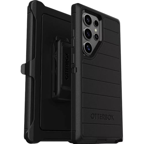 OtterBox Samsung Galaxy S24 Ultra (Only) - Defender Series Case - Black - Screenless - Rugged & Durable - with Port Protection - Holster Clip Includes - Microbial Defense Protection
