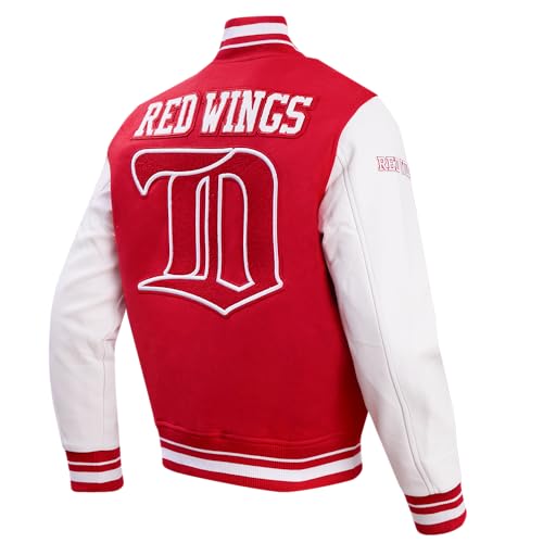 Pro Standard MENS NHL DETROIT RED WINGS RETRO CLASSICS VARSITY JACKET RED/WHITE XL - Image 5