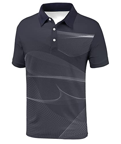 Jacketown Men's Golf Polo Outdoor Performance Short Sleeve Shirts Running Hiking Shirts(Grey,2Xl) #TOP1