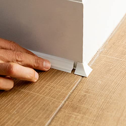 Image of InstaTrim Outside Corners - 10 White 3 /4 inch Wide Caulk Strip Outside Corner Pieces - Trim for Outside Corners - Paintable | Ten paintable white outside-corner caps finish external joints on matching 3 /4 in InstaTrim flexible trim home installations.