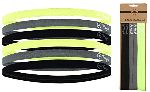 Athletic Sports Headbands - 6 Pack Thin Hair Bands for Men, Women, Boys