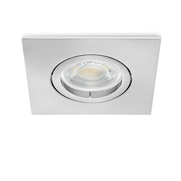 linovum® 10er Set LED Einbaustrahler GU10 eckig & schwenkbar - Einbauleuchte Edelstahl Optik inkl. LED GU10 3W… – Bild 4