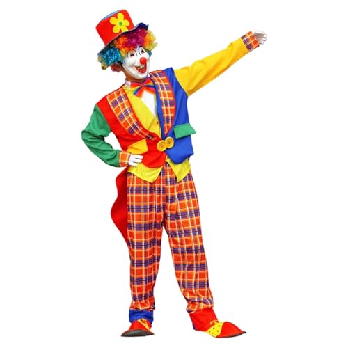 Generisch Karneval Kostüm Herren, Clown Kostüm - Lustiges Fasching Kostüm Erwachsene für Faschingskostüme, Mottopartys & Circus Verkleidungen Komfortables Material in Mehreren Größen