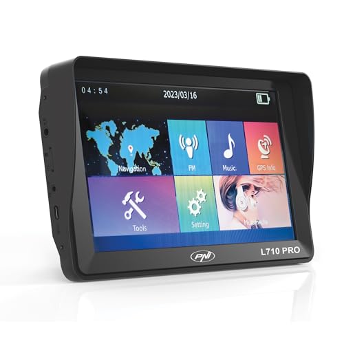 Sistema di navigazione GPS PNI L710 PRO con visiera parasole, 7 pollici, 800 MHz, 256 MB DDR, memoria interna da 16 GB,...