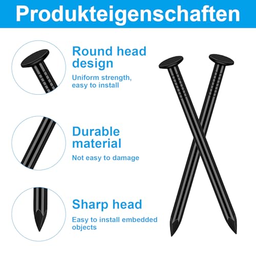 290 Stück Stahlnägel Set, Nägel Bilder Aufhängen, Nagel Set, Stahlnägel für Bildernägel Trockenbau Holznägel Handwerk und Basteln(7 Größen)