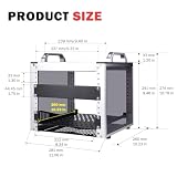 GeeekPi DeskPi RackMate T0 Plus, 4U szafka serwerowa, 10 cali, 260 mm głębokości, ministojak z półką i panelem ślepym, do NAS, AV i technologii sieciowej (srebrna)