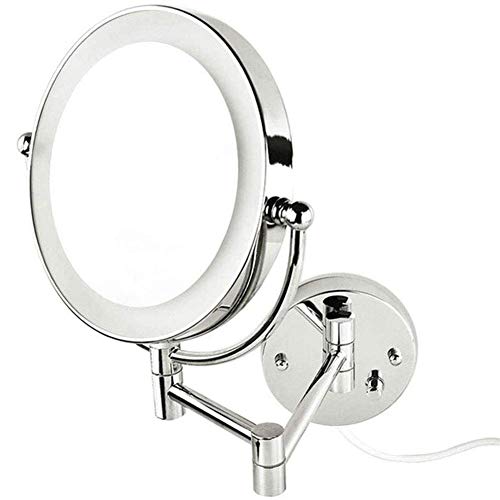 Miroir maquillage éclairant orientable en chrome véritable de haute qualité