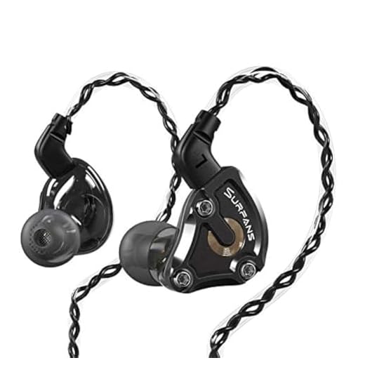 Surfans SE01 IEM hörlurar, högupplöst hybriddrivrutin in-ear skärmar hörlurar, brusreducerande djup bas trådbundna öronsnäckor med 0,78 mm 2 stift avtagbar kabel för Audiophile telefon PC surfplatta