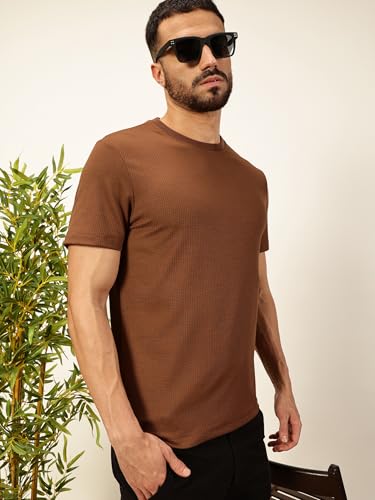 Image of Thomas Scott Men's | Solid | Half Sleeve | Slim Fit | Poly Blend | Crew Collar | Casual Tshirt