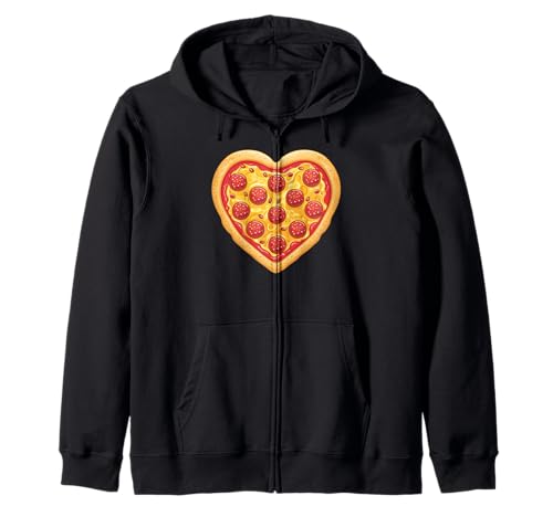 Heart-Shaped Pizza Design for Food Lovers Sudadera con Capucha
