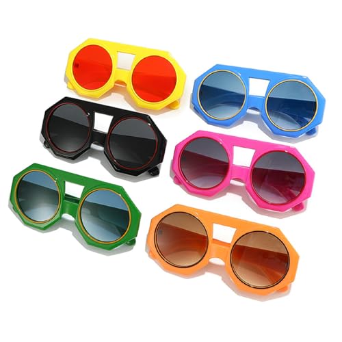 Oversized Round Punk Sunglasses Women 2024 Luxury Designer Vintage Punk Sun Glasses For Ladies Candy Eyewear Shades N454