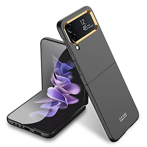 Coque Samsung Z Flip 4 antichoc et anti-rayures plaquée or noir