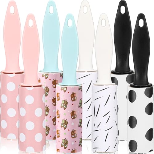 Hushee 8 Pcs Bulk Mini Lint Roller for Pet Hair and Clothes Lint Roller Travel Size Removers Sticky...