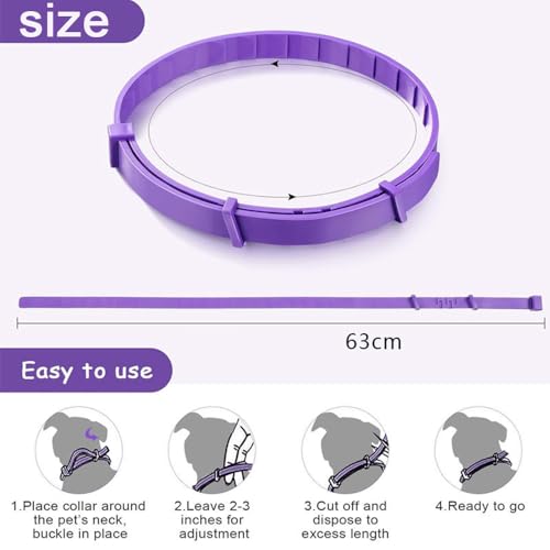 KOMUNJ Beruhigungshalsband für Hunde, 2 Pack Verstellbares Calming Collar for Dogs, Beruhigende Halsbänder Größenverstellbares Hundhalsband Lindern Sicher Wasserdicht für Kleine Mittelgroße Große Hund