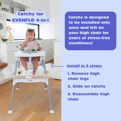 Image of CATCHY - Food Catcher - Compatible with Evenflo 4-in-1 Eat & Grow High Chair + 11 Other High Chairs - Highchair Sold Separately - Baby & Toddler Food & Mess Catcher - Under High Chair Accessory | High Chair Food Catcher - High Chair Sold Separately - Baby & Toddler Food & Mess Catcher - Under High Chair Accessory